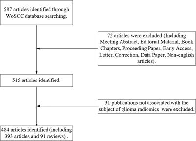 Research on application of radiomics in glioma: a bibliometric and visual analysis